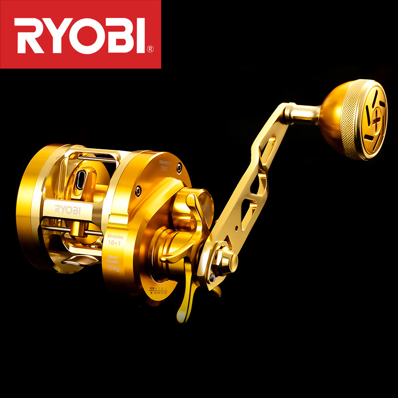 Ice Fishing Reel - JapanRYOBIRyobiVARIUSValius gouden ijzeren plaatmolen, volledig metalen